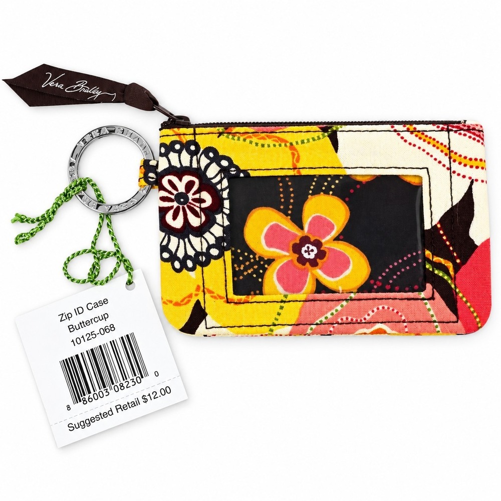 Vera Bradley Zip ID Case Buttercup Floral Retired Pattern NWT 10125-068